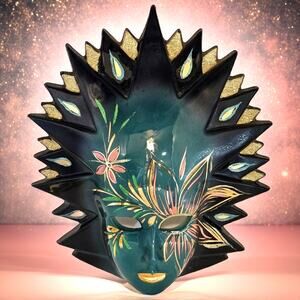 Italian Ceramic Venetian Wall Mask Sandini Bertoncello